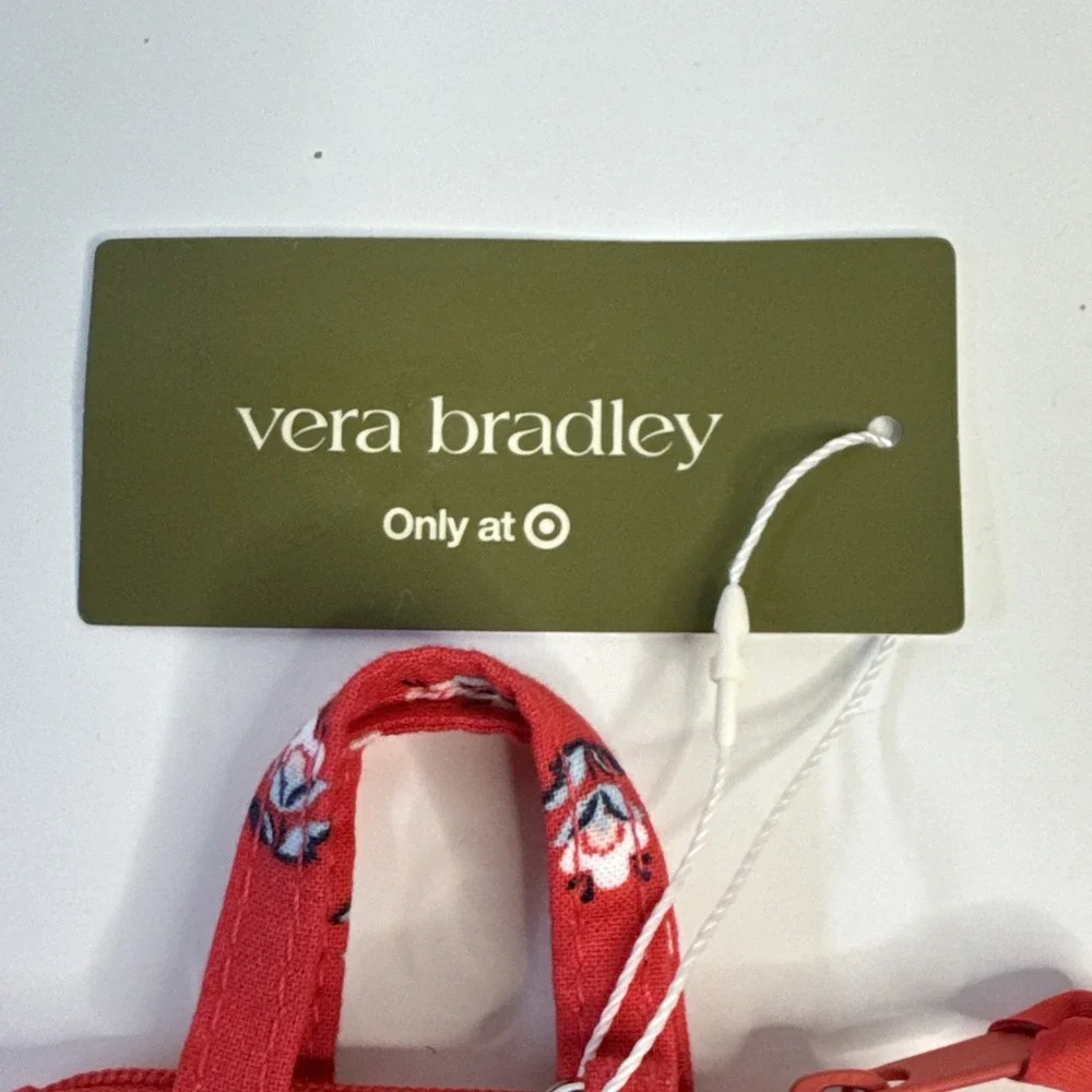 NEW Vera Bradley Bluebell Ditsy Hibiscus Quilted Mini Tote Key Chain Zippered